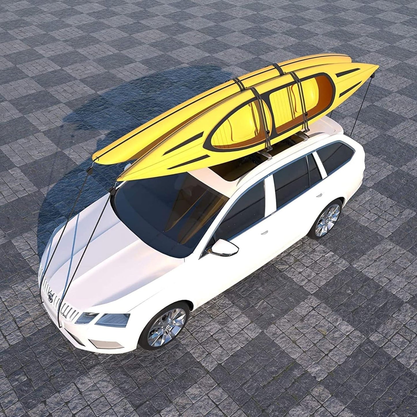 XGeek Foldable Kayak Roof Rack J-Style Carrier for Car SUV Truck 158 lb Capacity