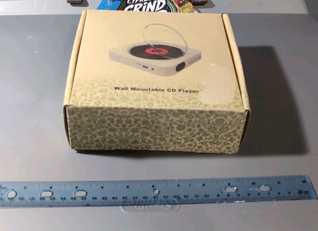 MICOCIOUS Bluetooth CD Player Portable Home Wall Mount FM USB Remote White