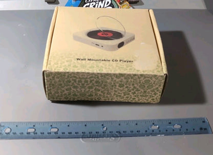 MICOCIOUS Bluetooth CD Player Portable Home Wall Mount FM USB Remote White