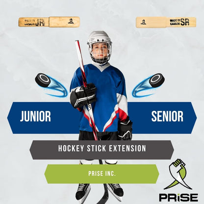 Prise | Solid Hockey Wood Stick Extention That fits All Composite Hockey Sticks.