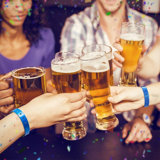 500 Neon Blue Plastic Wristbands for Events Parties Clubs Waterproof ID Bands