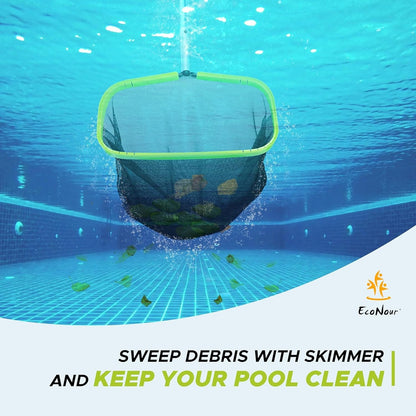 17.5" Pool Leaf Skimmer Net Heavy Duty Double Layer Mesh for Pool, Pond, Spa