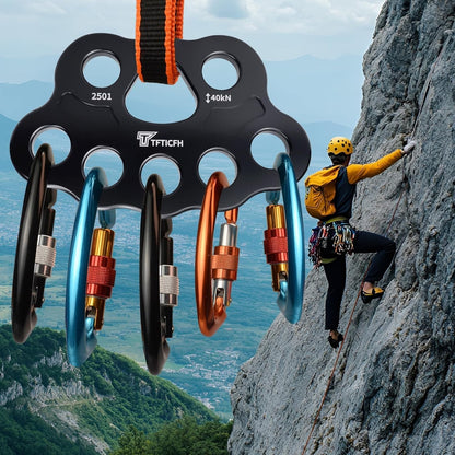 40kN Aluminum Rigging Plate 4-Hole Anchor Multiplier for Climbing Rescue Hammock