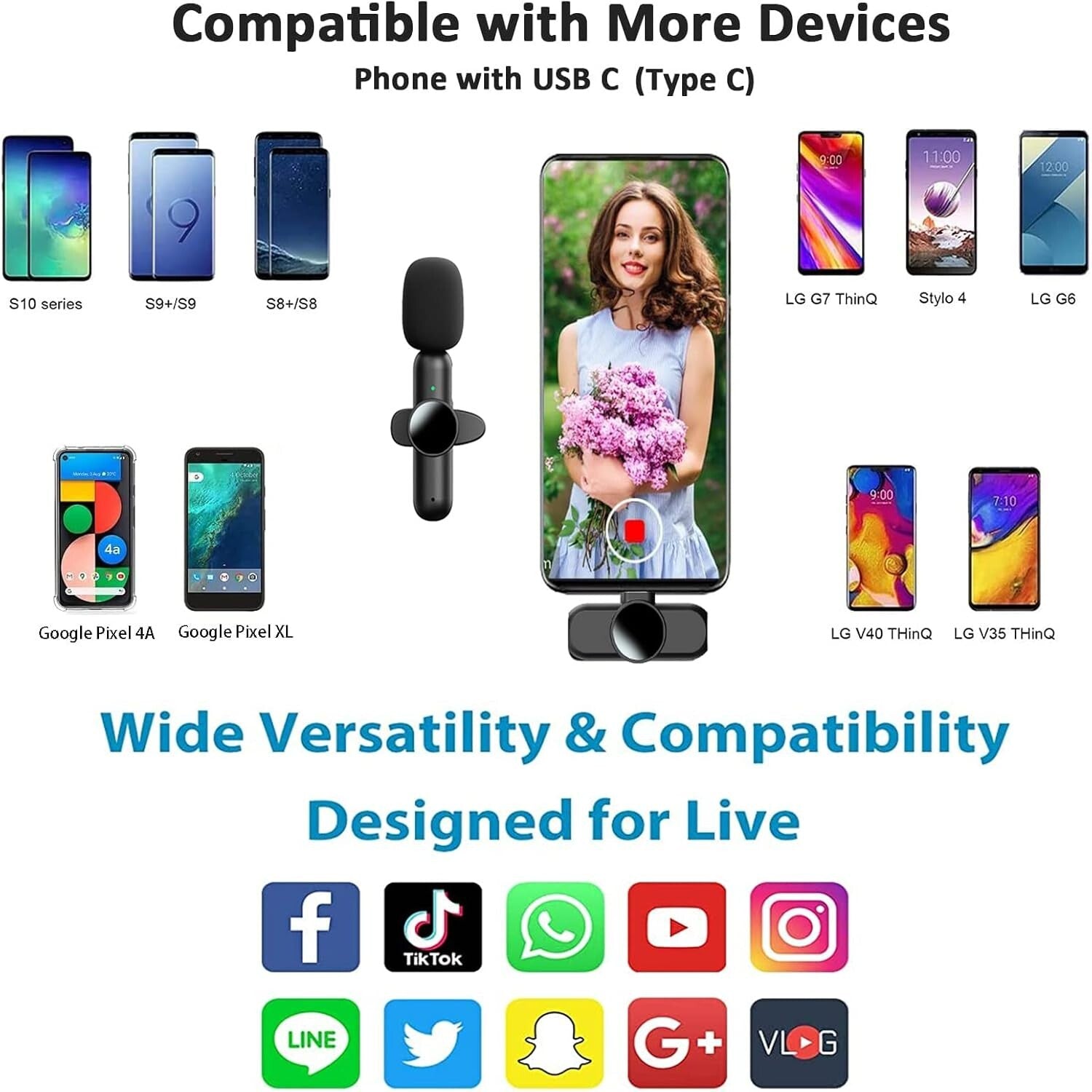 Wireless Lavalier Microphone For Android Phone