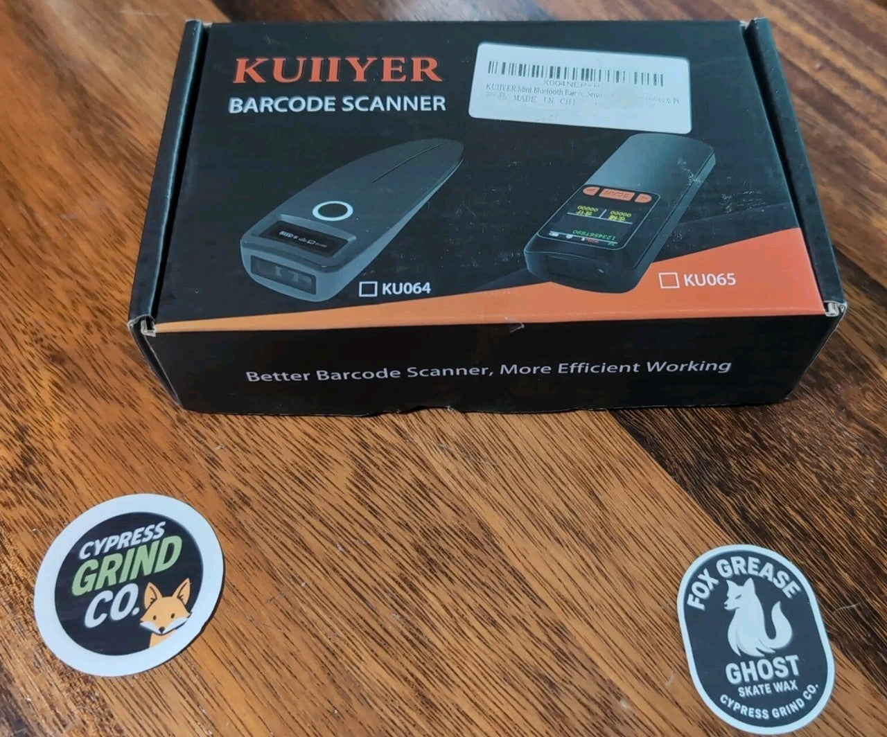 KUIIYER Portable Mini Barcode Scanner Bluetooth 2D QR 1D, LCD & AI Voice for POS