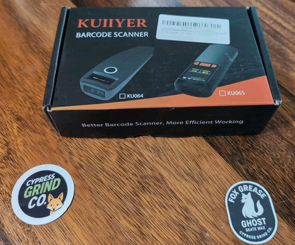KUIIYER Portable Mini Barcode Scanner Bluetooth 2D QR 1D, LCD & AI Voice for POS