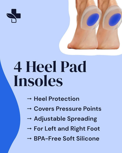 Silicone Heel Protectors - 4 Pack - Cushioned Pads & Grips for Shoe Comfort NEW