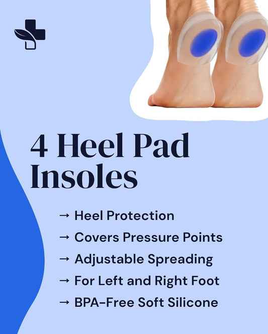 Silicone Heel Protectors - 4 Pack - Cushioned Pads & Grips for Shoe Comfort NEW