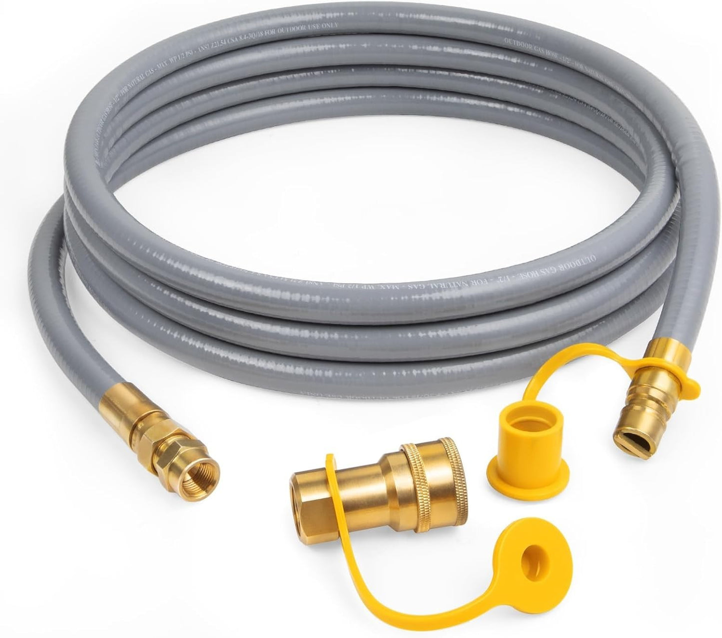 GASPRO 12ft Natural Gas Hose 3/8" ID Low Pressure Quick Connect NG Line