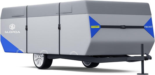 Pop Up Camper Cover 8'-10' Heavy Duty 7-Layer Waterproof RV Trailer Cover