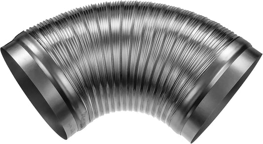 8" Flexible Aluminum Duct Connector Dryer Vent Hose w/ Steel Ends (0.82–1.64ft)