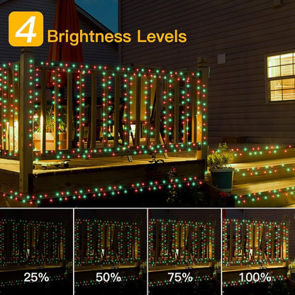 12 Modes Outdoor String Lights with Dusk to Dawn,174ft 500 LED Plug in Christ...