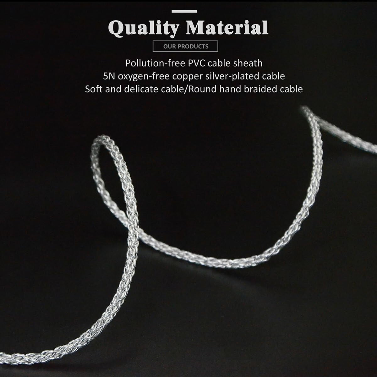 GUCraftsman 5N OFC Silver Plating+Graphene Mixed Braid Sennheiser IE900 3.5mm
