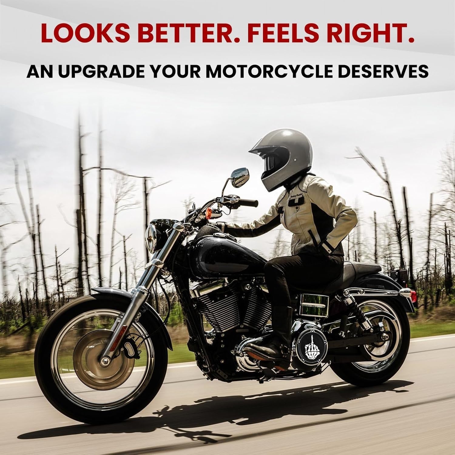 Harley Derby & Timing Cover Set 1996-2013 CNC Billet Middle Finger Design