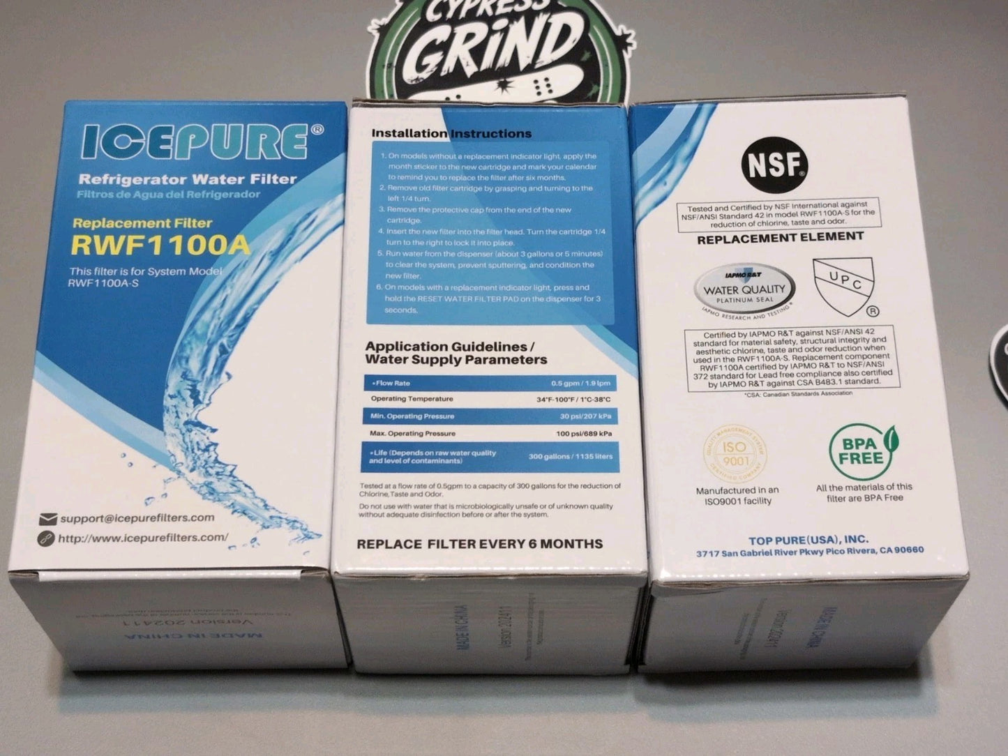 ICEPURE DA29-00003G Refrigerator Water Filter 3 Pack Replacement for Samsung