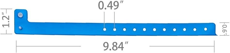 500 Neon Blue Plastic Wristbands for Events Parties Clubs Waterproof ID Bands