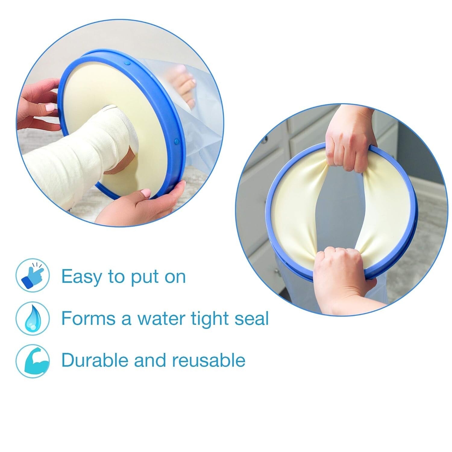 DMI Waterproof Reusable Cast Cover, Fits Up To Size 13 Adult Foot, Wound Barrier