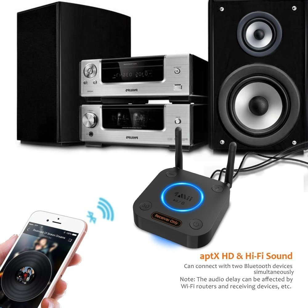 [Upgraded] 1Mii B06Pro Long Range Bluetooth Receiver Hifi Wireless Audio Adapter