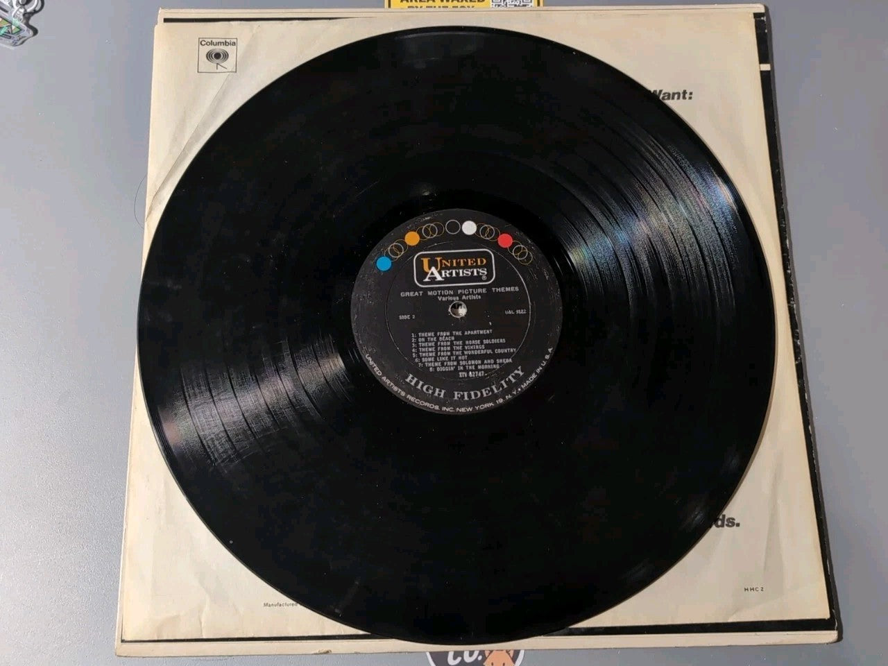 Vintage LP United Artists "Great Motion Picture Themes" UAL 3122 Good Condition