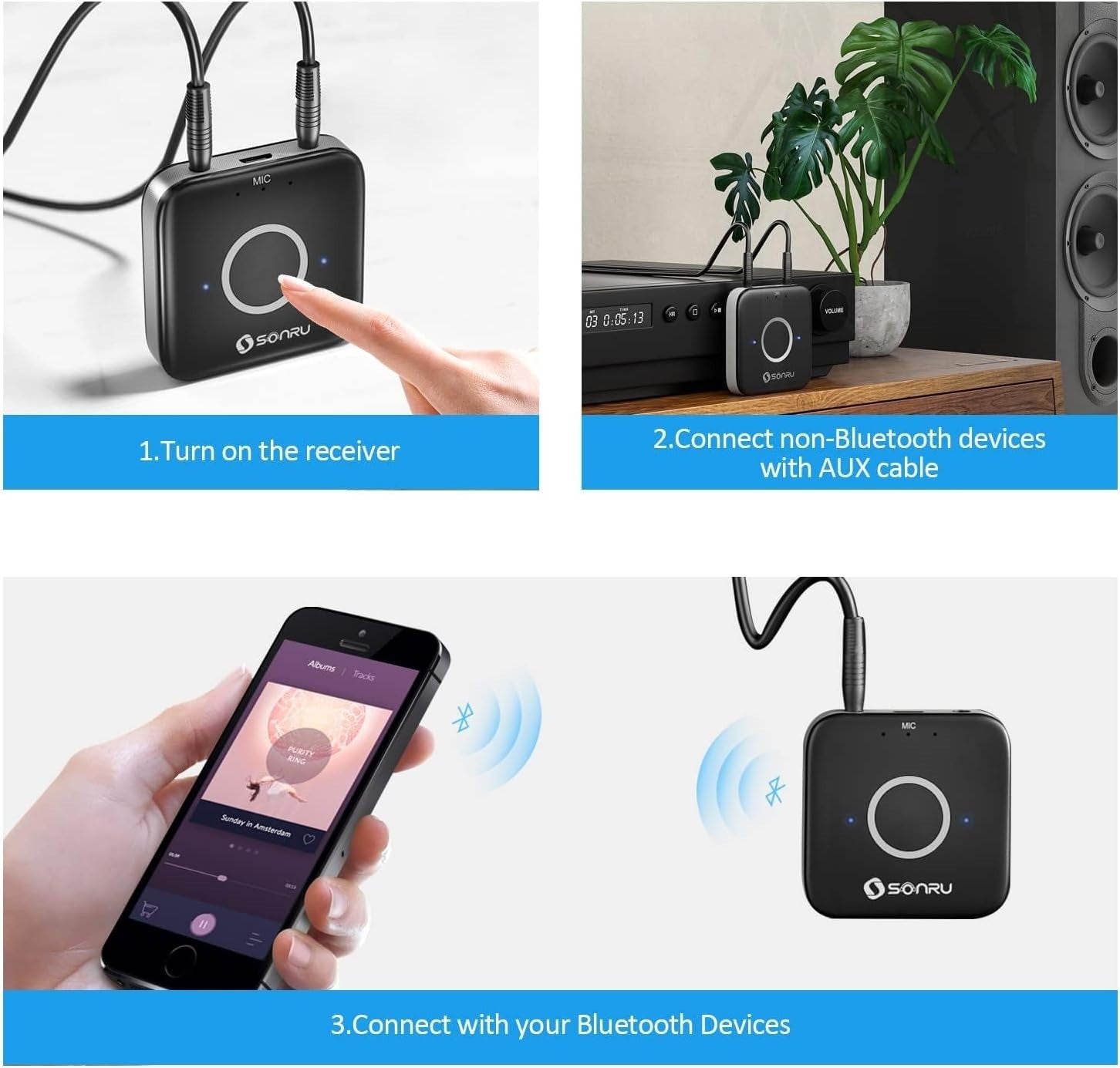 Bluetooth 5.3 Adapter Hi-Fi Equipment for Car Wireless Audio Receiver with 3.5Mm