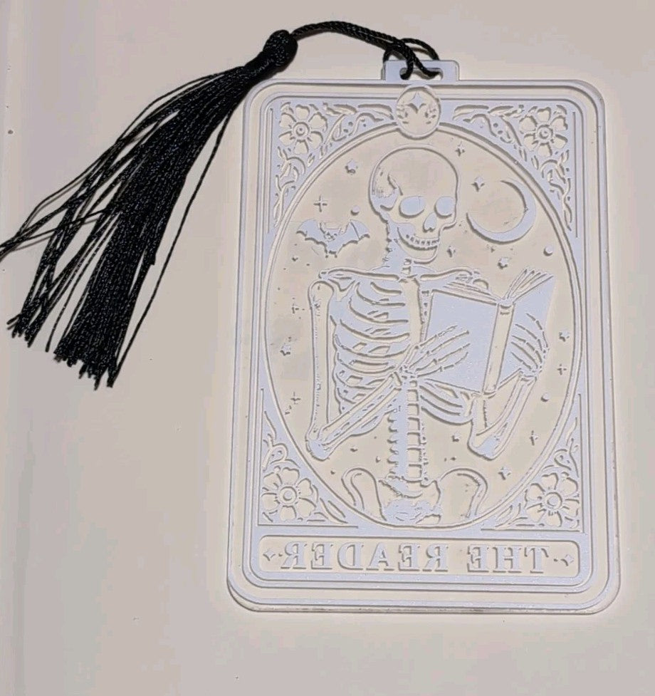 Skeleton Tarot Card Bookmark | The Reader