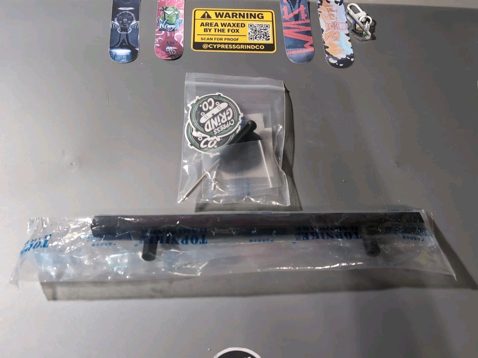 Fingerboard Rail Aluminum Skate Obstacle Non Slip Base 9.8in Black