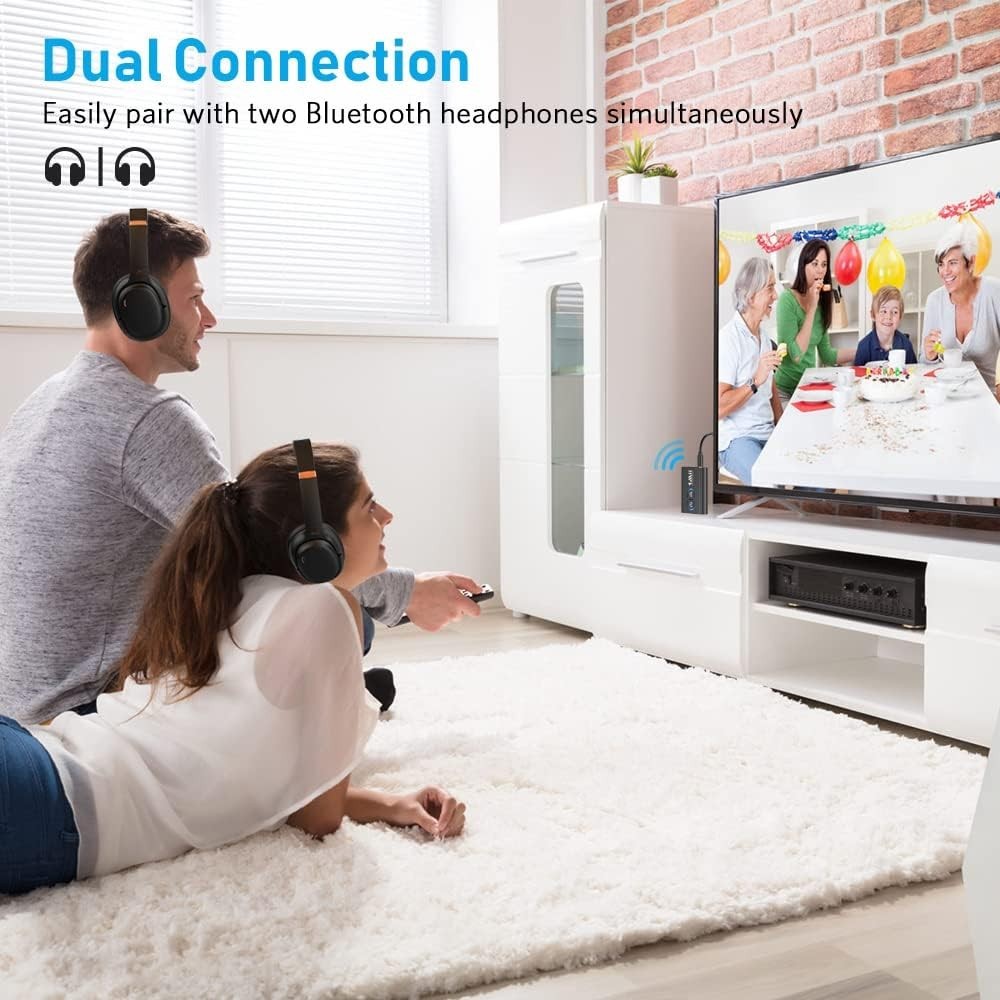 1Mii Bluetooth 5.3 Transmitter Receiver – Dual Link AptX HD/Low Latency AUX