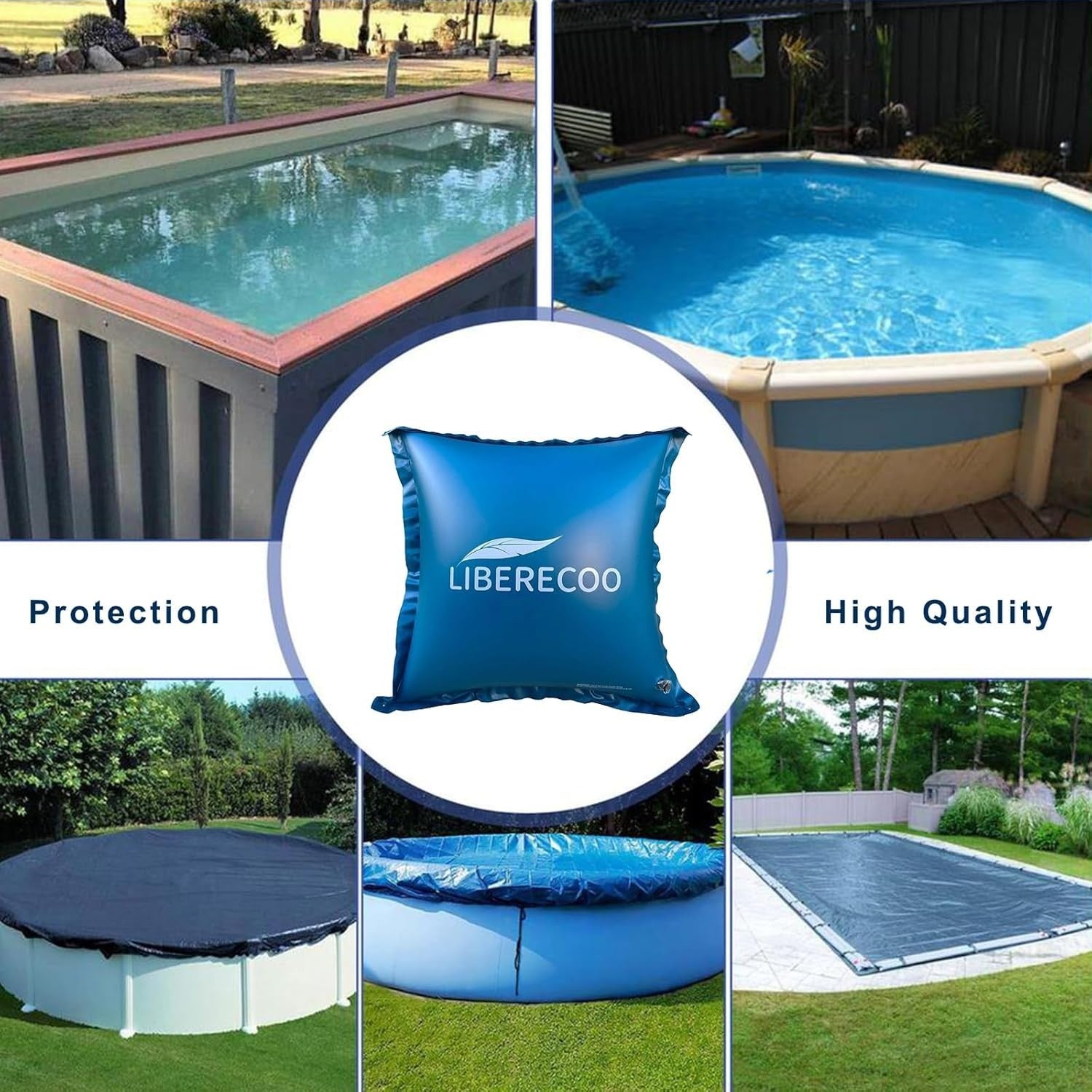 LIBERECOO 8'x8' Pool Pillows for Above-Ground Swimming Pools,0.4mm Extra Durable