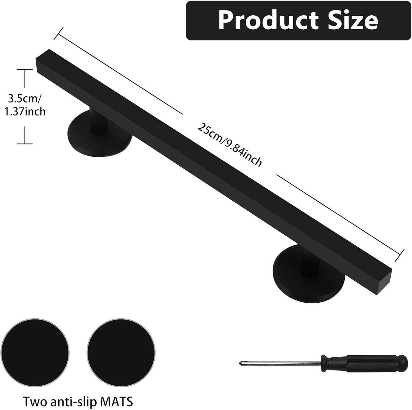 Fingerboard Rail Aluminum Skate Obstacle Non Slip Base 9.8in Black