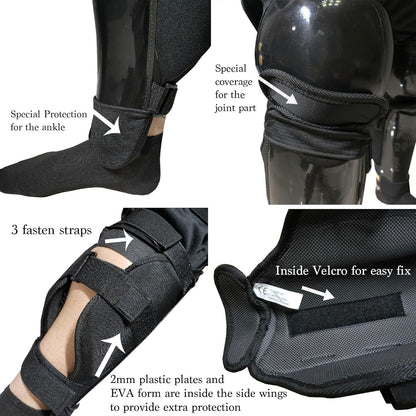 Leonark Black Armoury HEMA Shin Guards Calf Protectors Leggings Pair