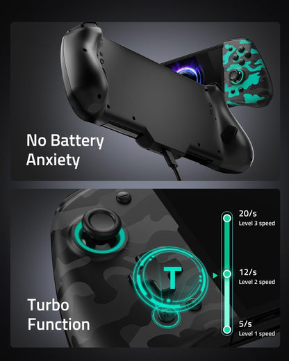 Switch Controller Pro for Nintendo/OLED Ergonomic Luminpad w/ Turbo Mapping CAMO