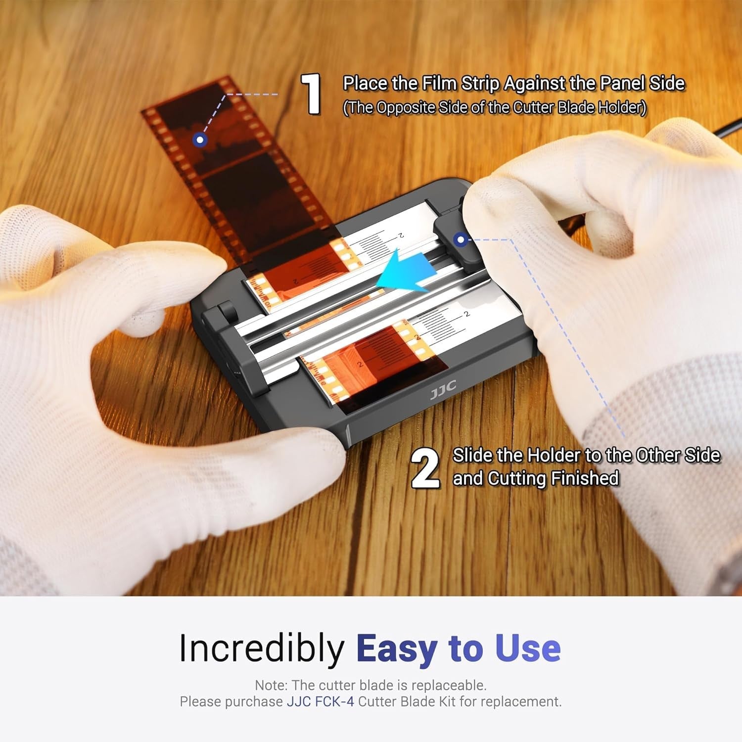 JJC Negative Slide Film Cutter for 35mm 120 Format Strip 35mm Film Trimmer USB-C