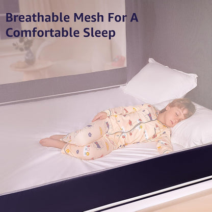 Comfomind King Bed Tent Canopy Mosquito Net Blackout Curtains Dark Blue