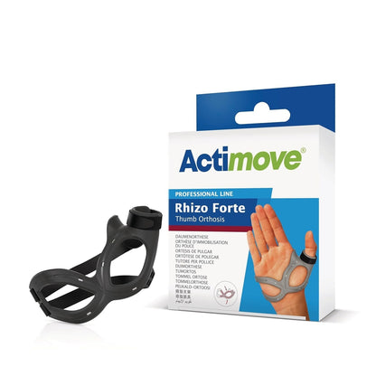 Actimove Rhizo Forte Thumb Orthosis Small Right Hand Black Brace Arthritis Suppo
