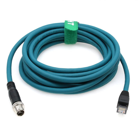 M12 Ethernet 8 Pin X Coded RJ45 CAT7e GigE Cable for Basler Cognex 2 Meters NEW
