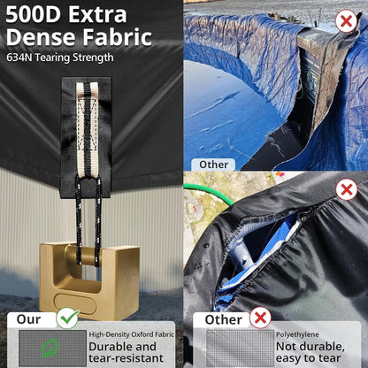 QH.HOME Oval Pool Cover for 9x18 Ft Bestway/Intex/Coleman Frame Oval Pool, [E