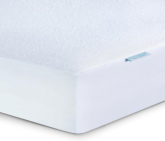 Cotton Terry Mattress Protector 100% Waterproof, Hypoallergenic cover (Twin XL)