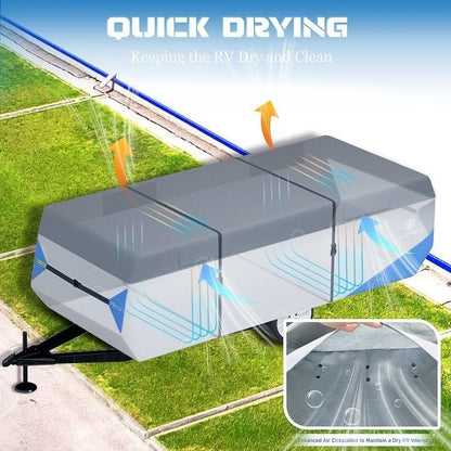 Pop Up Camper Cover 8'-10' Heavy Duty 7-Layer Waterproof RV Trailer Cover