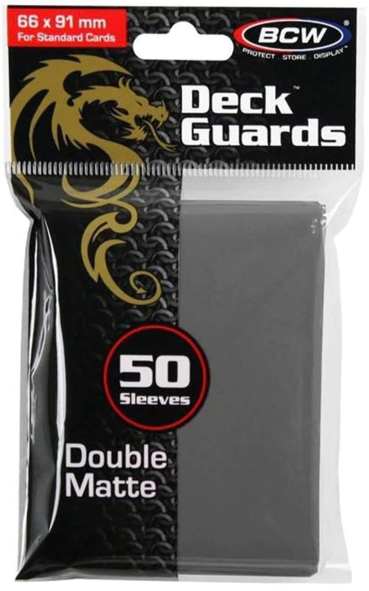 BCW Deck Guard - Double Matte Grey Card Sleeves - Acid Free, Archival Safe 50 Ct