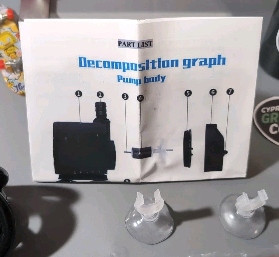 CWKJTOP 400GPH Submersible Water Pump 25W 6.5ft Lift w/ Tubing & Nozzles