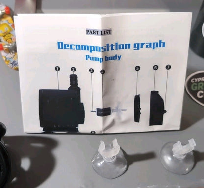 CWKJTOP 400GPH Submersible Water Pump 25W 6.5ft Lift w/ Tubing & Nozzles