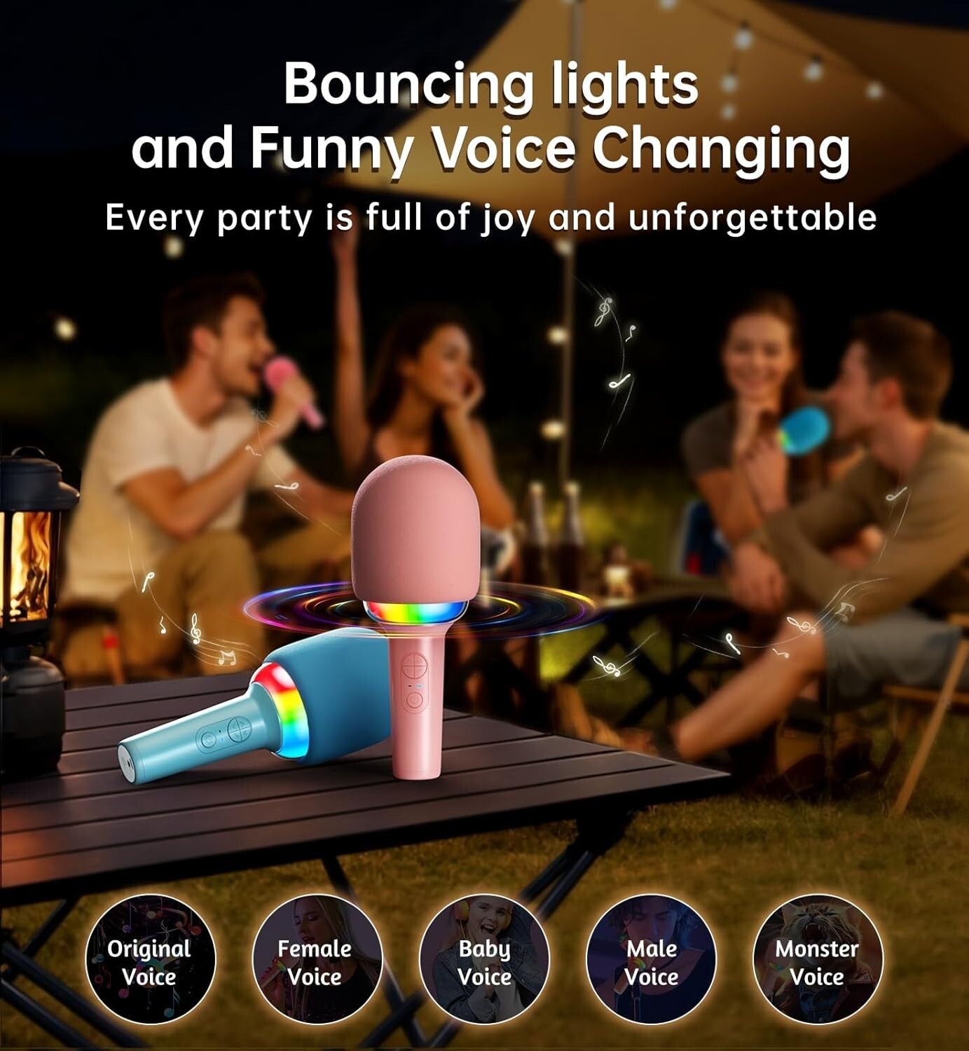 Wireless Bluetooth Karaoke Microphone for Ages 3 to 12+ (Blue)