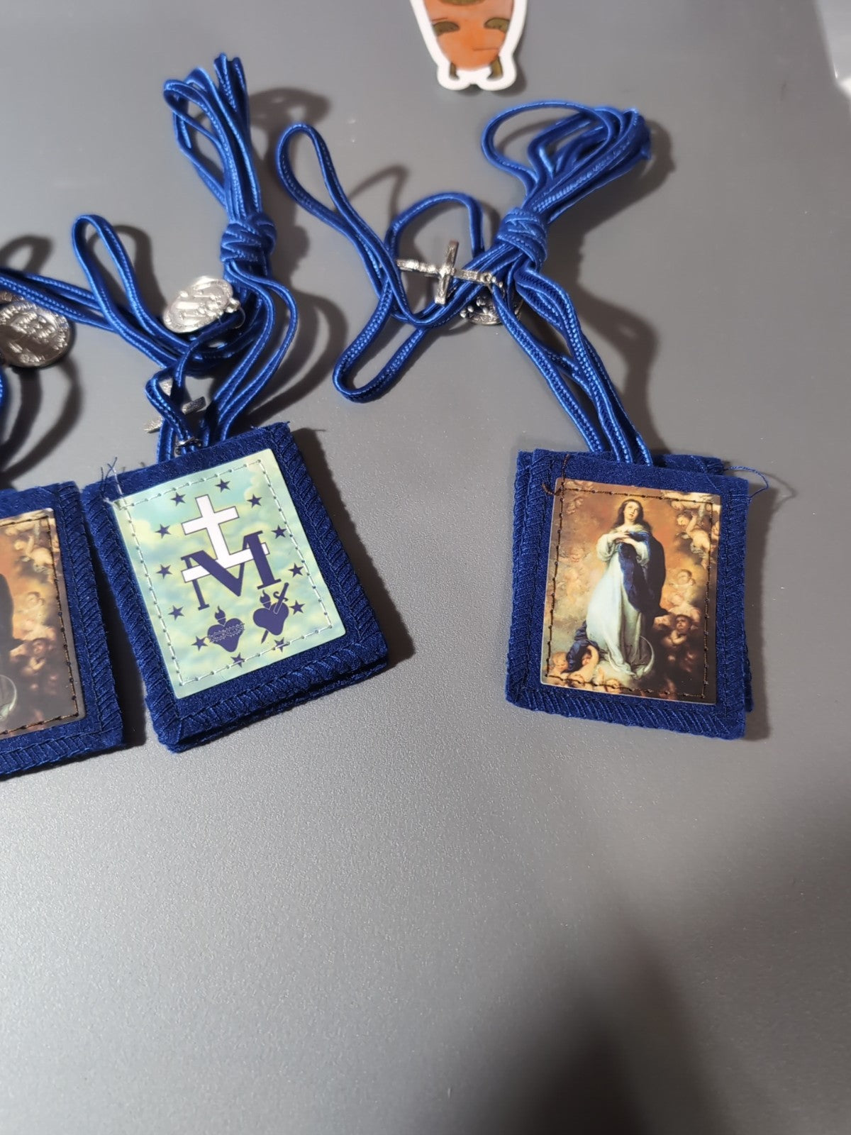 Immaculate Conception Scapulars w/ St Benedict Medal & Crucifix, 7 Pack, 24.5"
