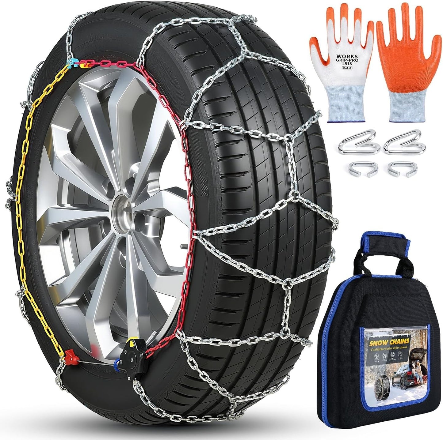 Auto-Trac Snow Tire Chains HKN160 | Auto-Adjusting | SUV & Truck | Set of 2