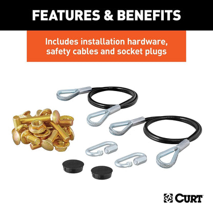 CURT 70114 Custom Tow Bar Base Plate Brackets for Dinghy Towing, Ford Explorer