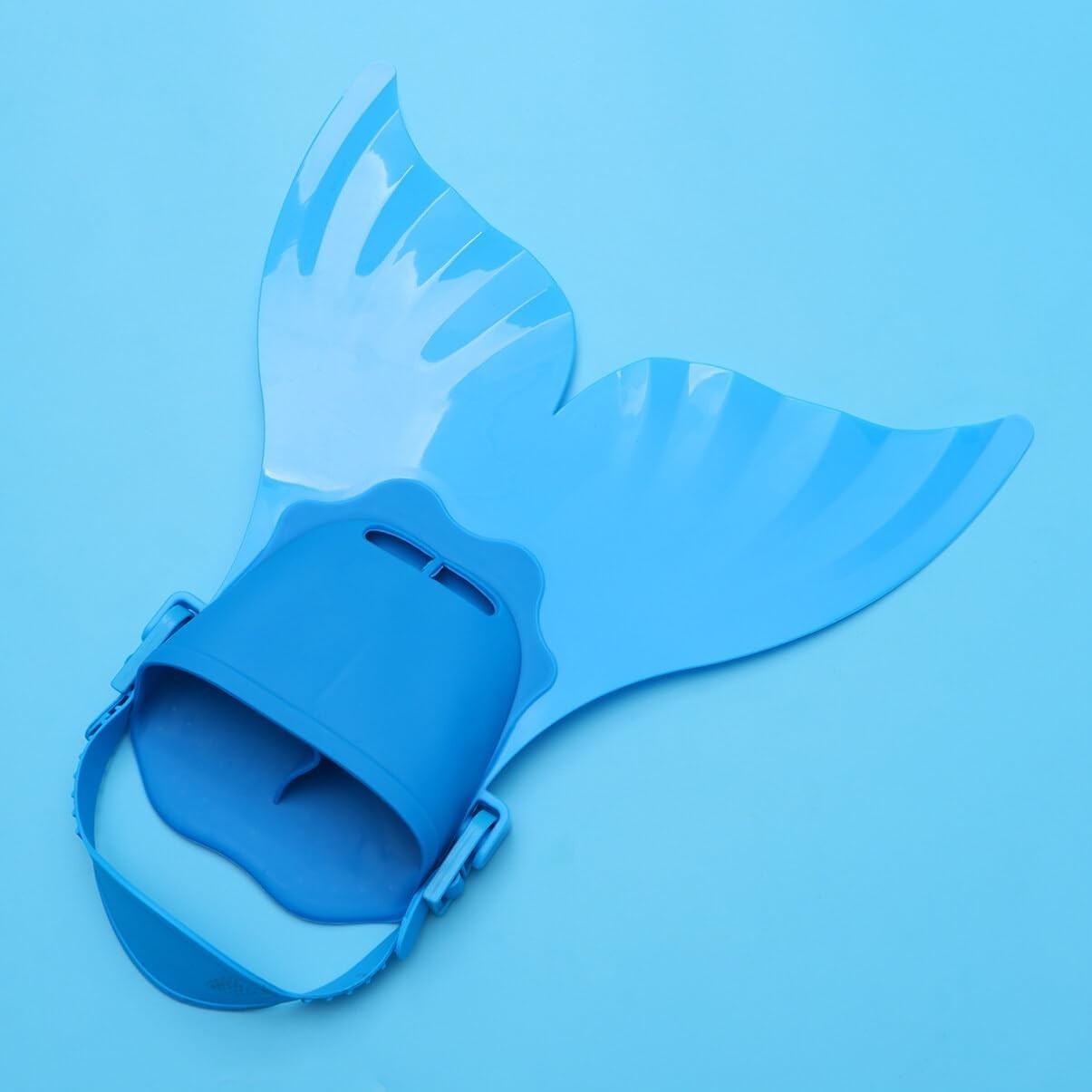 Kids Mermaid Tail Monofin Swimming Flipper – Adjustable Swim Training Fin Blue