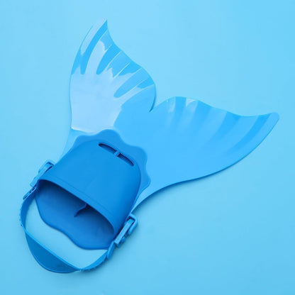 Kids Mermaid Tail Monofin Swimming Flipper – Adjustable Swim Training Fin Blue