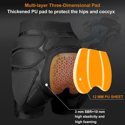 Protective Padded Shorts Crash Pad PU Hip Butt Pads Impact Gear  Women Tailbone 