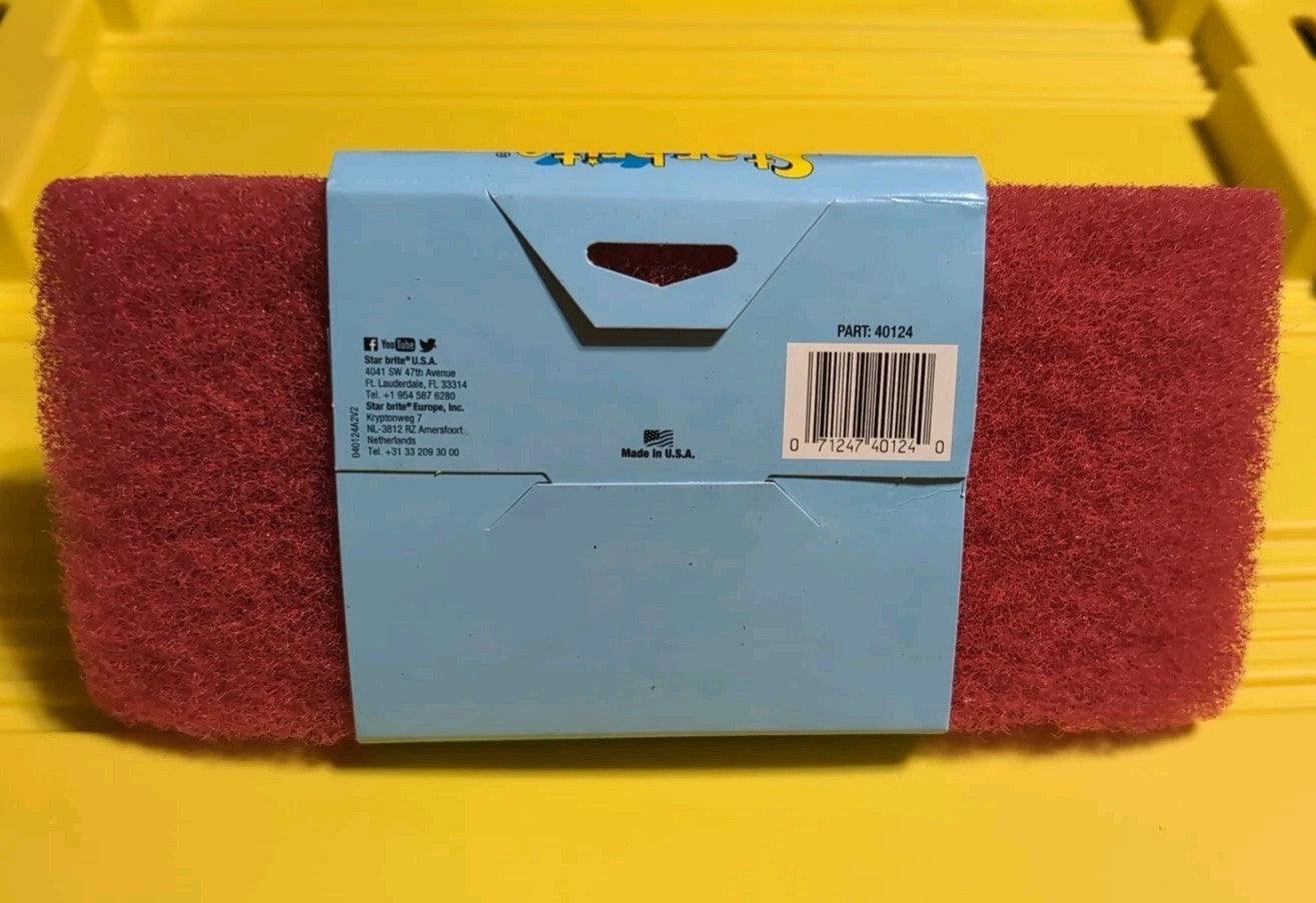 Star Brite Flexible Head Scrubber w/Red Medium Pad - Fits Extend-A-Brush Handles