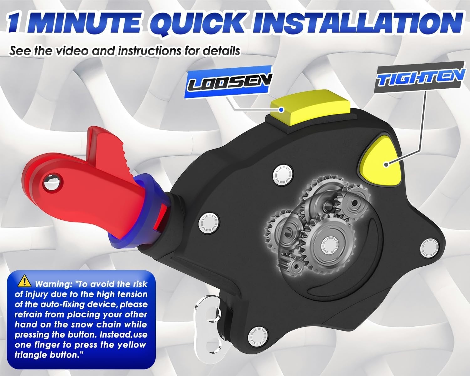 Auto Fixing Snow Tire Chains | 1-Min Quick Fit | AUVEBY | Cars SUVs Trucks | Set